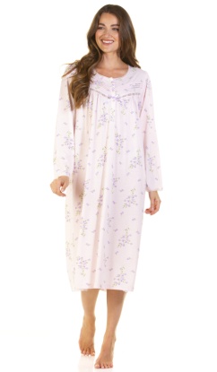 La Marquise Primrose In Bloom Cotton Rich Long Sleeve Nightdress